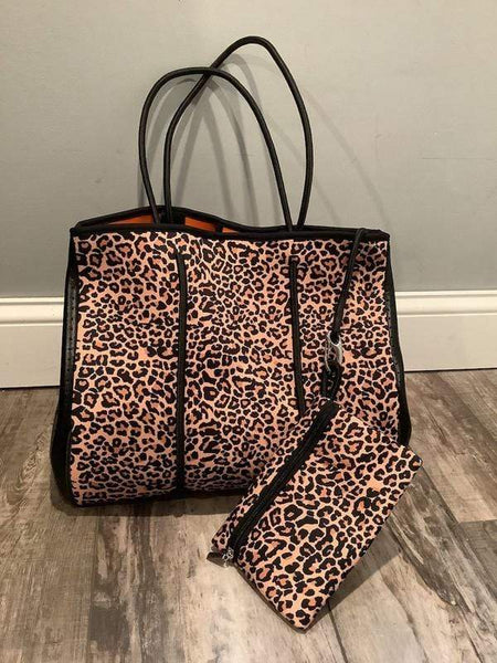 Animal Print Tote Bag - Leopard Print Top Handle Tote Bag