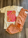 Pink & Orange Leopard Floral Pumpkin Tee