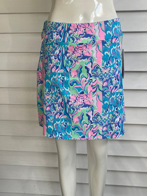 Abstract Floral Zip Skort with UPF50+ Sun Protection