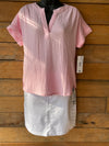 Lulu B Light Pink Short Sleeve Gauze Top