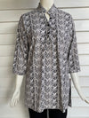 Black & White Chevron Print V-Neck Travel Tunic