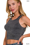 Stone Washed Ribbed Seamless Top