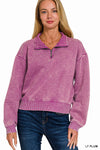 Acid Wash Fleece Half Zip Pullover