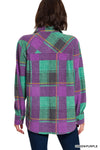 Green & Purple Plaid Shacket