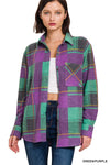 Green & Purple Plaid Shacket