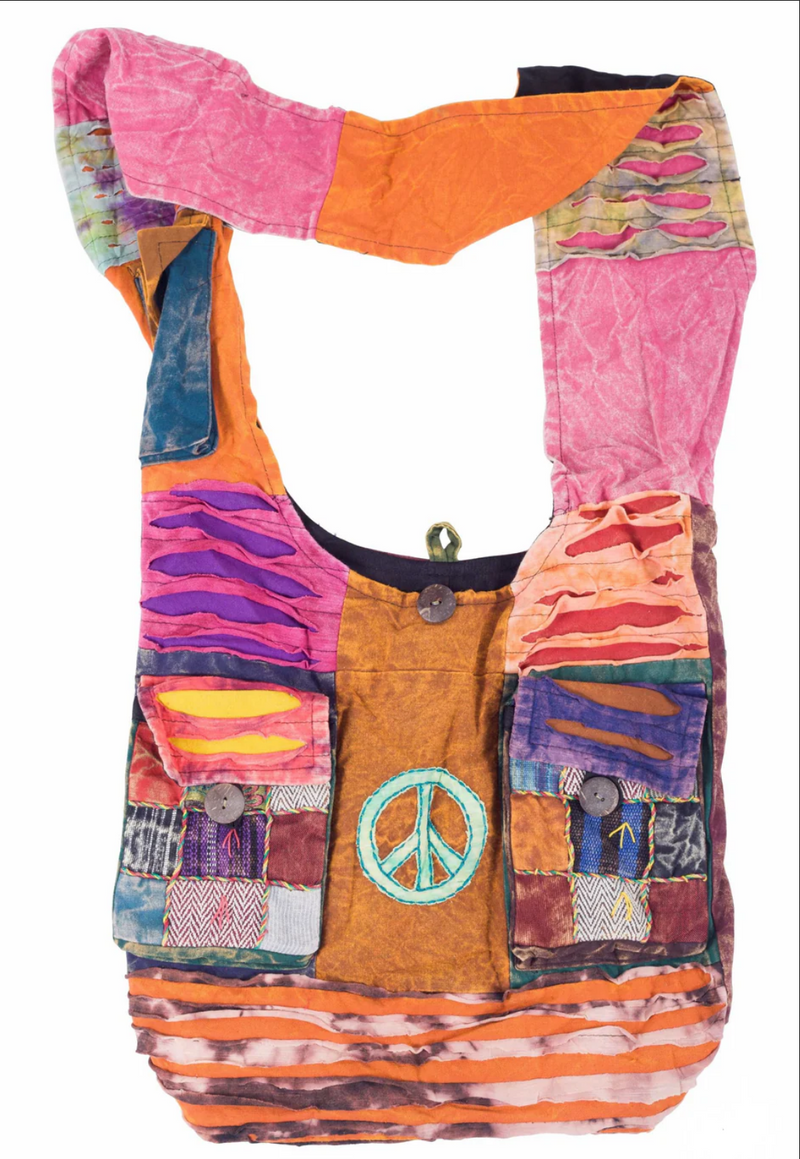 Peace Sign Colorful Nepal Bag