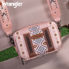 Wrangler Aztec Printed Crossbody Purse With Wallet Compartment - Pink