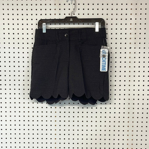 Black Scallop Hem Shorts BEACHTIME by Lulu-B