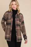 Brown Plaid Button Down Shacket Brown Plaid Button Down Shacket Bombom Shirts & Tops