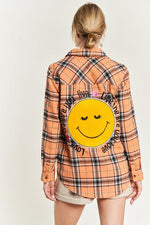 Smile Patch Orange Plaid Flannel Smile Patch Orange Plaid Flannel Jade by Jane 1XL