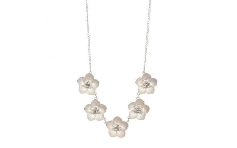 Silver Crystal Flowers Necklace Kat & Bryn
