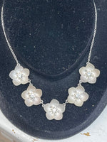 Silver Crystal Flowers Necklace Kat & Bryn
