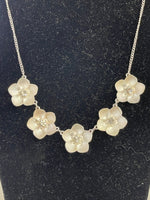 Silver Crystal Flowers Necklace Kat & Bryn