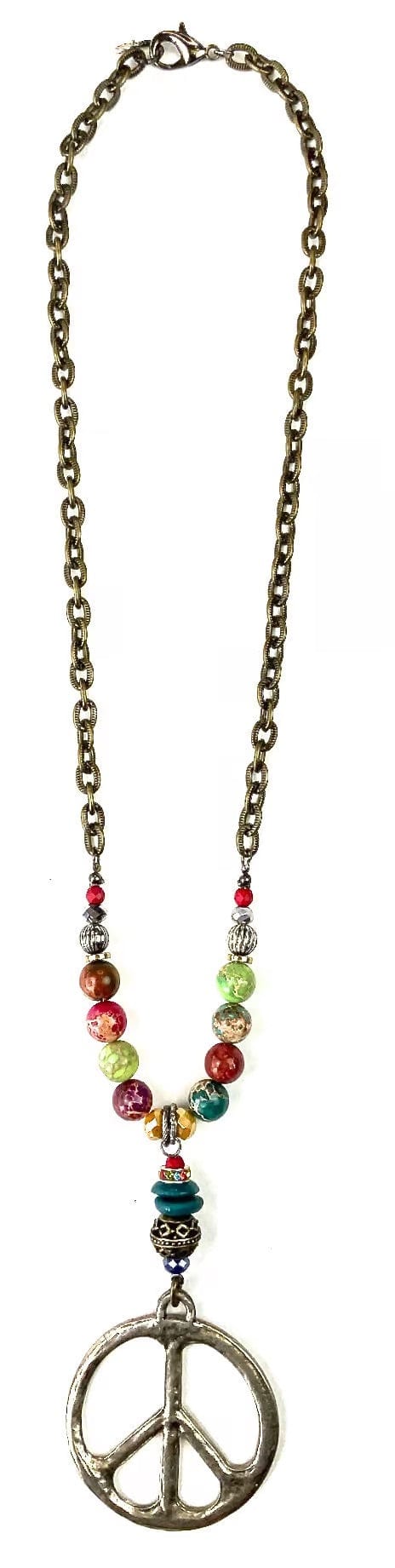 Beaded Necklace w/ Peace Pendant Lost & Found Trading Co.