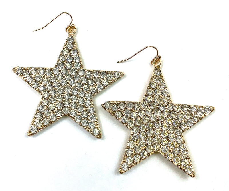 Blinged Gold Star Earrings Blinged Gold Star Earrings Lost & Found Trading Co.