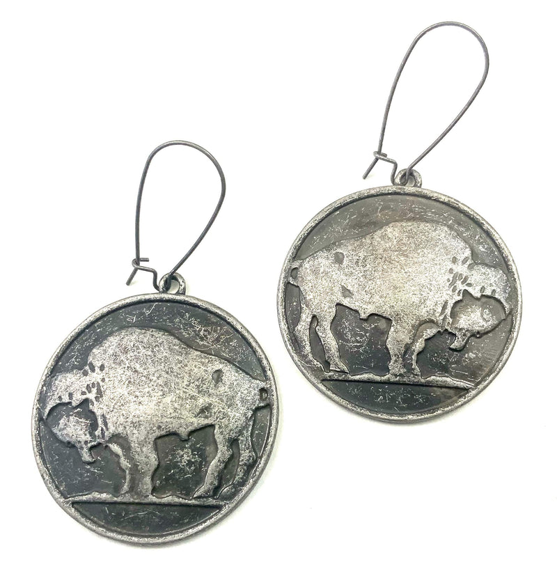 Buffalo Coin Earrings Buffalo Coin Earrings Lost & Found Trading Co.