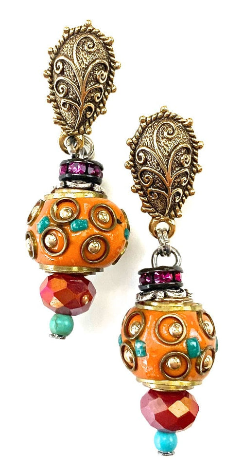 Fancy Bead Drop Empress Post Earrings Fancy Bead Drop Empress Post Earrings Lost & Found Trading Co.
