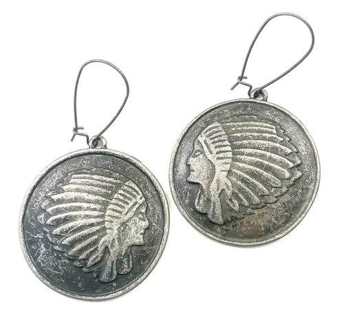 Indian Head Coin Earrings Indian Head Coin Earrings Lost & Found Trading Co.