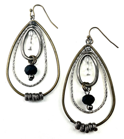 Oval Hoops & Beaded Earrings Oval Hoops & Beaded Earrings Lost & Found Trading Co.