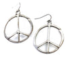 Silver Peace Sign Dangle Earrings Lost & Found Trading Co.