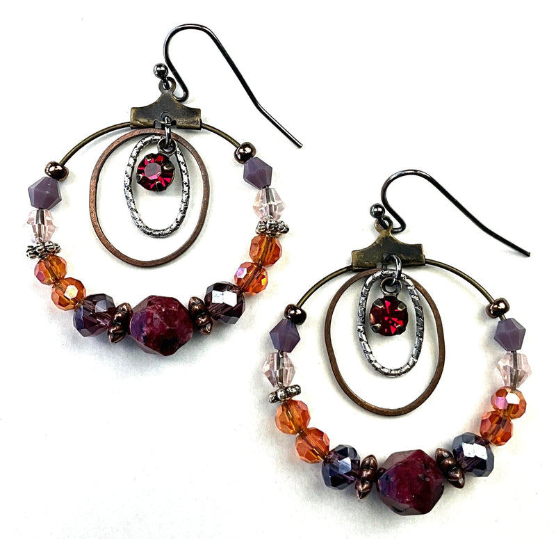 Small Beaded Hoop Earrings w/ Rings Small Beaded Hoop Earrings w/ Rings Lost & Found Trading Co.