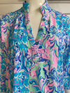 Abstract Floral Print V-Neck Travel Tunic Abstract Floral Print V-Neck Travel Tunic Lulu-B