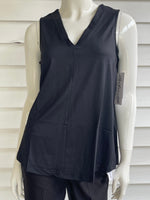 Black Sleeveless V-Neck Top Lulu-B