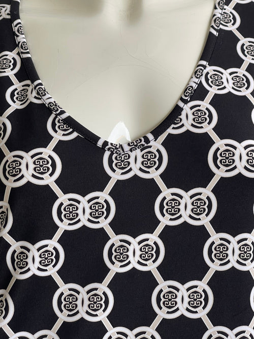 Black & White Medallion Puffed Sleeve Dress Black & White Medallion Puffed Sleeve Dress Lulu-B