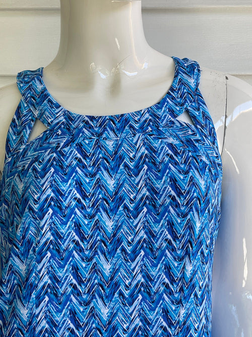 Blue Chevron Print Sexy Maxi Dress Blue Chevron Print Sexy Maxi Dress Lulu-B