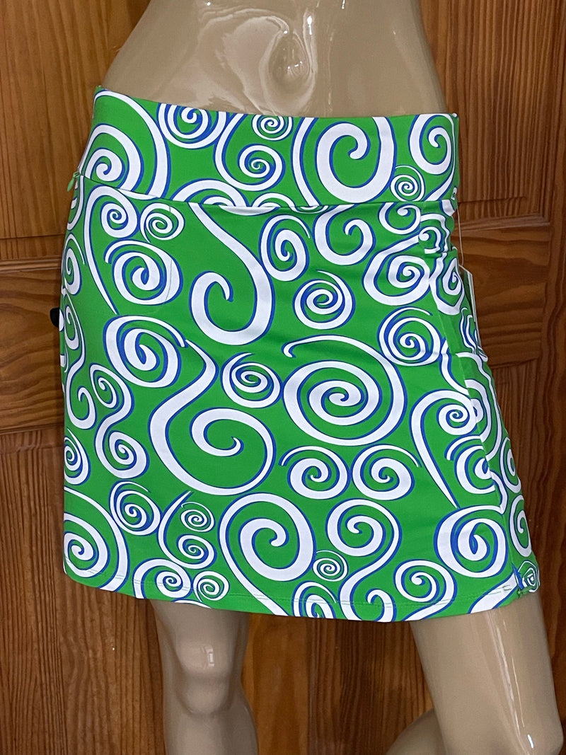 Green Swirl Zip Skort Lulu-B