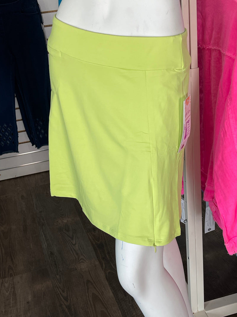 Key Lime Pull-on Zip Skort with UPF50+ Key Lime Pull-on Zip Skort with UPF50+ Lulu-B