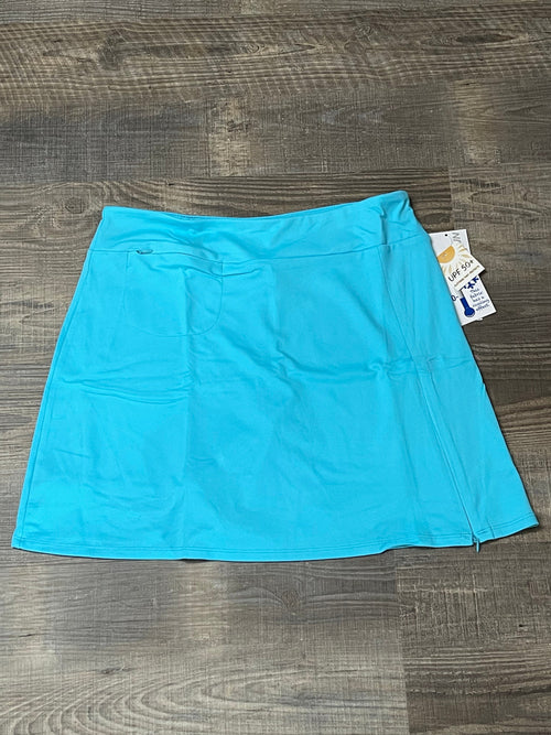 Light Turquoise Pull-on Zip Skort with UPF50+ Lulu-B Skorts