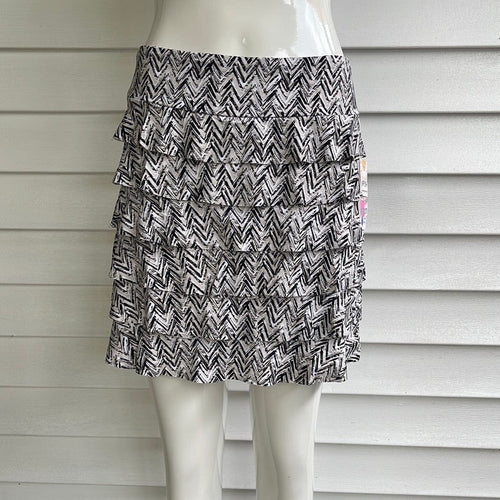 Nuetral Chevron Print Cha Cha Skort Lulu-B