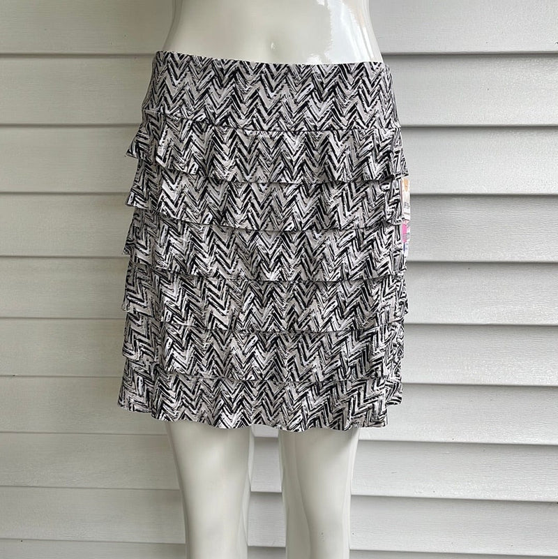 Nuetral Chevron Print Cha Cha Skort Lulu-B