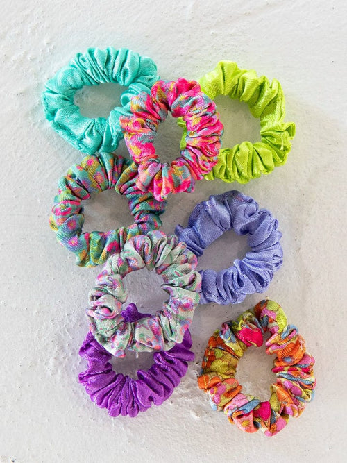 Mini Satin Scrunchie, Set of 8 - Lime Green Mini Satin Scrunchie, Set of 8 - Lime Green Natural Life