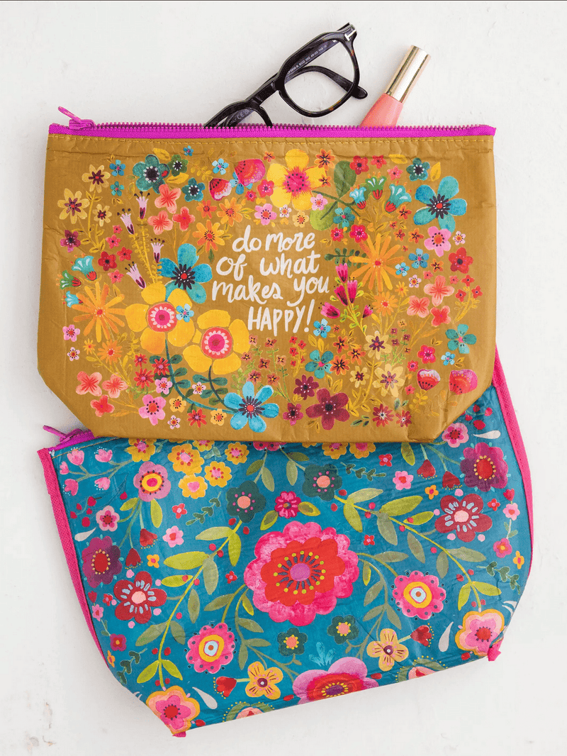 Recycled Zipper Pouch Natural Life Makes You Happy