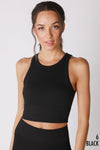 Chevron Highneck Crop Top Chevron Highneck Crop Top Nikibiki Black