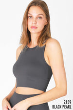 Chevron Highneck Crop Top Chevron Highneck Crop Top Nikibiki Black Pearl