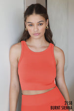 Chevron Highneck Crop Top Chevron Highneck Crop Top Nikibiki Burnt Sienna