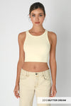 Chevron Highneck Crop Top Chevron Highneck Crop Top Nikibiki Butter Cream