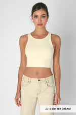 Chevron Highneck Crop Top Chevron Highneck Crop Top Nikibiki Butter Cream
