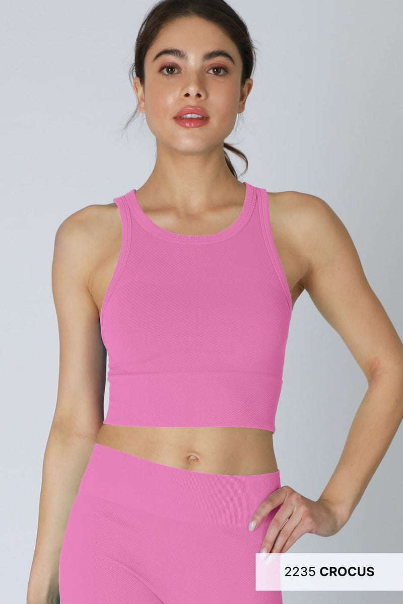 Chevron Highneck Crop Top Chevron Highneck Crop Top Nikibiki Crocus