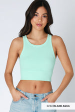 Chevron Highneck Crop Top Chevron Highneck Crop Top Nikibiki Island Aqua