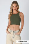 Chevron Highneck Crop Top Chevron Highneck Crop Top Nikibiki Kombu Green