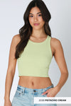 Chevron Highneck Crop Top Chevron Highneck Crop Top Nikibiki Pistachio Cream
