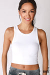 Chevron Highneck Crop Top Chevron Highneck Crop Top Nikibiki White