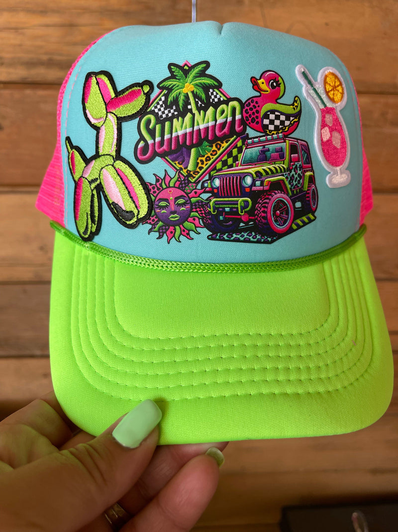 Jeep Summer Neon Trucker Hat Jeep Summer Neon Trucker Hat Old Skool Boutique