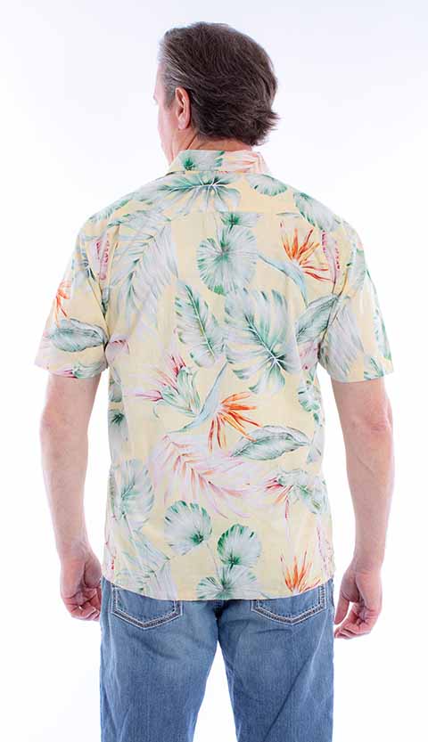 Men's Yellow Floral Hawaiian Shirt Old Skool Boutique