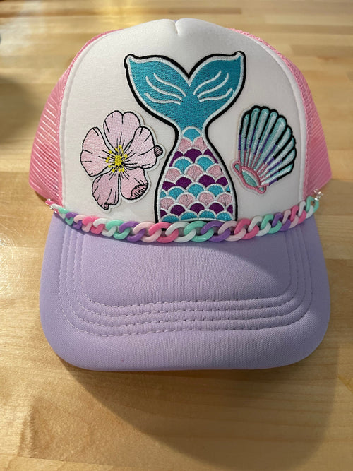 Mermaid Lavender Tri-Color Trucker Hat Old Skool Boutique