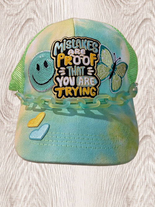 Mistakes Are Proof That You Are Trying Ponytail Cap Old Skool Boutique
